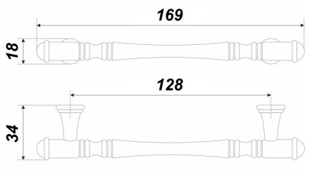 Мебельная ручка, RS312Br.4/128