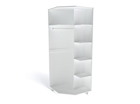 Шкаф угловой, Мале (851*851*2278) Дуб галифакс белый, 11214