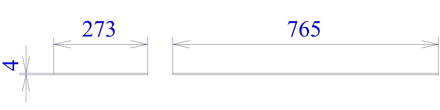 Дополнительная полка стекло для Ш-80, Корпус кухни (765*270*4), 21320