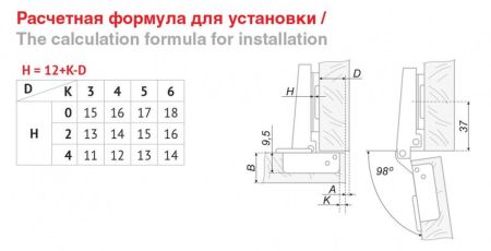 Мебельная петля, H402A21/1310