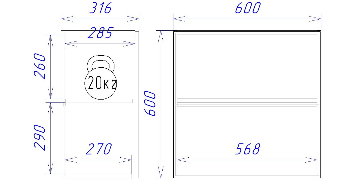 Шкаф ШГ-60к, Женева (600*316*600) Дуб Палермо, 21908