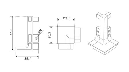 Внешний уголок-держатель GOLA BALANCE RZ051.02W, RZ051.02W