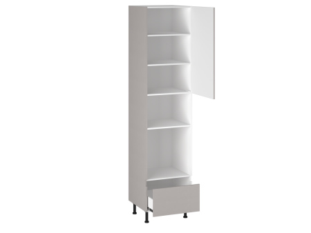 Шкаф-пенал 1080 П-1 бок левый МДФ, Виста (600*586*2576) Экокожа Бежевый, 26496