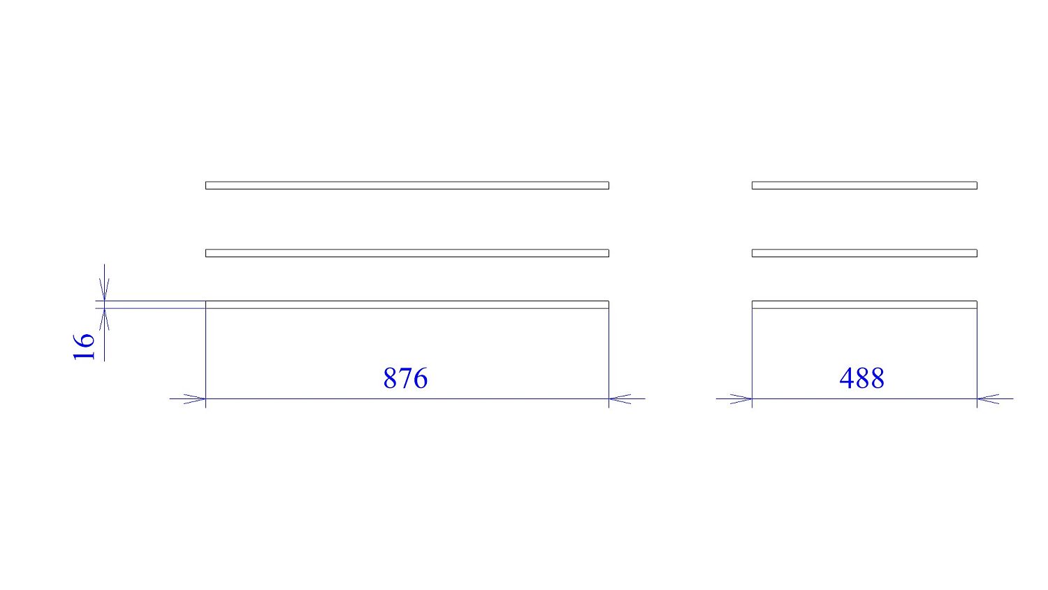 Доп. полки в шкаф 4-дверный, Палермо (876*488*16) Дуб Каселла коричневый, 12810