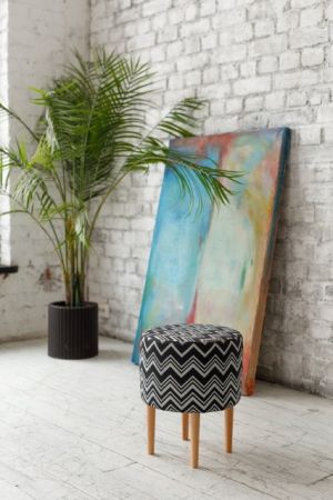 Пуф Лекко Опал (35*35*42) Черный/белый, 13575