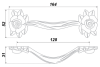 Мебельная ручка, RS087AS/SG.3/128