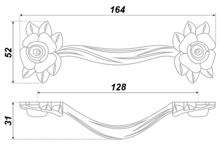 Мебельная ручка, RS087AS/SG.3/128
