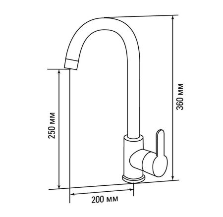 Смеситель SKS5 (PL-16), GERDAMIX (230*360) Черный, 36923