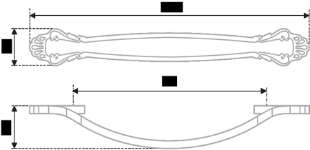 Мебельная ручка, RS430CP/W.4/96