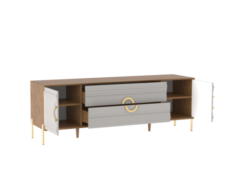 Тумба под TВ, Палермо (1824*472*622) Дуб Каселла коричневый/Экокожа Мокко, 32303