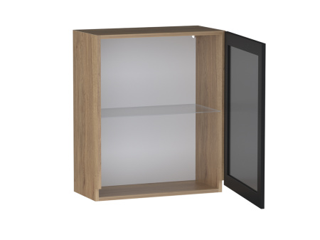 Шкаф со стеклом ШСТ-60, Сити (600*320*720) Дуб Галифакс натуральный, 20828