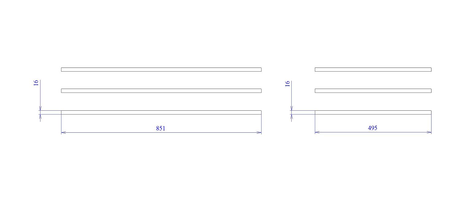Дополнительные полки в шкаф-купе, Сиена (851*495*16) Береза бежевая, 12321