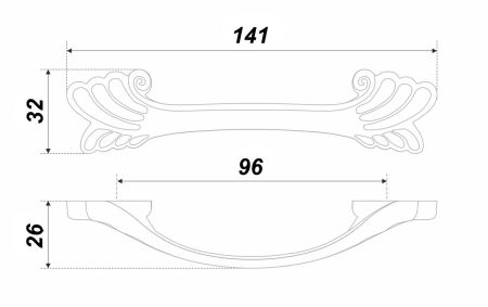 Мебельная ручка, RS502AB.1/96