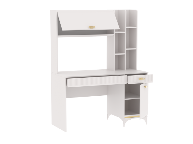 Стол письменный с надстройкой, Сиде Белый