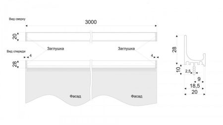 Мебельная ручка, RP103SC.1/000/3000