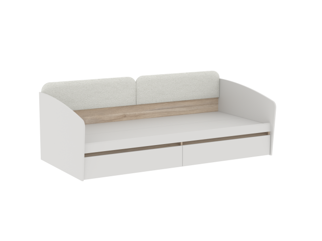 Кровать с ящиками и светлой спинкой, Аврора (2042*974*661) Дуб Мария/Кашемир