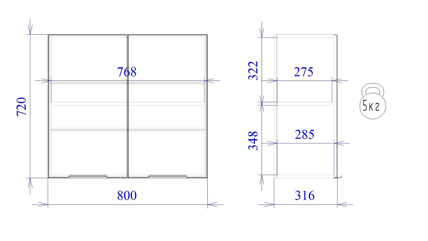 Шкаф  ШГ-80, Ватель (800*316*720) Дуб рейка шоколад, 23348
