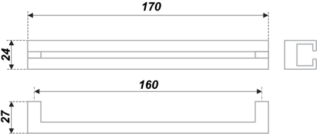 Мебельная ручка, RS273CP.3/160