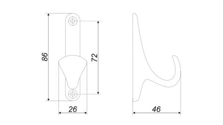 Мебельный крючок LUIS, K102BSG.2