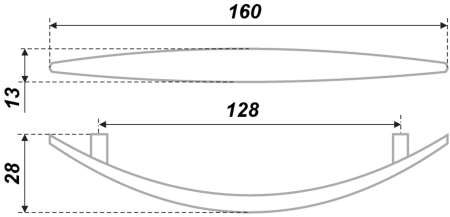 Мебельная ручка, RS014CP.4/128