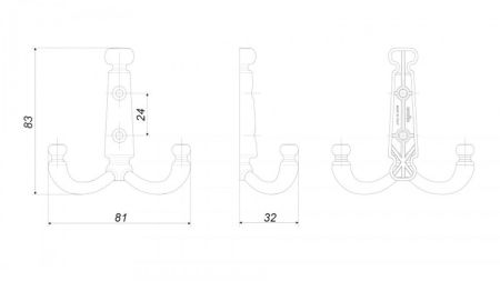 Мебельный крючок DOLCE, K250AC.6