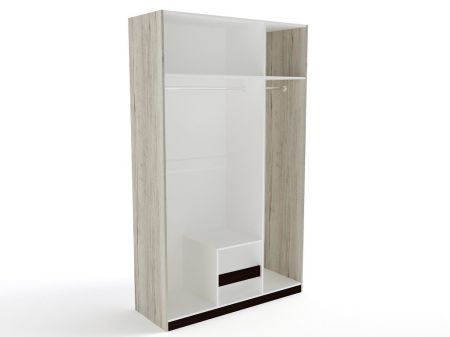 Шкаф 3-х дверный с декоративным обкладом, Мале (1442*544*2316) Дуб галифакс белый