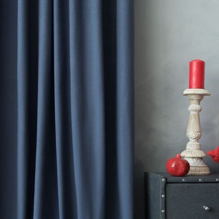 Комплект штор с подхватами  "Билли" (2х170х270 см), хлопок Синий, 00-00000033