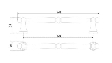 Мебельная ручка, RS530MAB.1/128