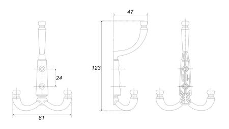 Мебельный крючок DOLCE, K350MAB.6