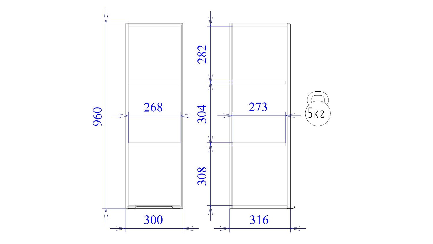 Шкаф 960 ШГ-30, Ватель (300*316*960) Дуб рейка шоколад, 23357