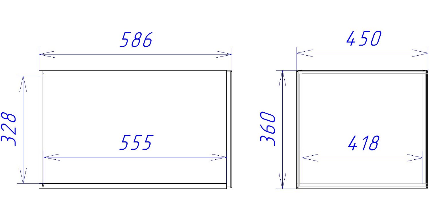 Шкаф АГ-45, Женева (450*586*360) Дуб Палермо/Синий матовый, 22528