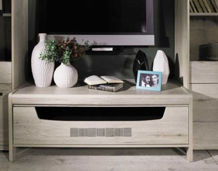 Тумба М-7 под ТВ, Мале (1244*530*455) Дуб галифакс белый, 31203