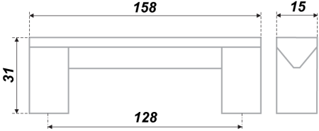 Мебельная ручка, RS051AL.16/128