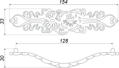 Мебельная ручка LACE, RS088CP/W.3/128