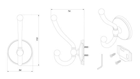 Мебельный крючок LAURA, K218BAZ.9
