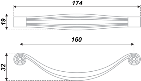Мебельная ручка, RS427BAB.4/160