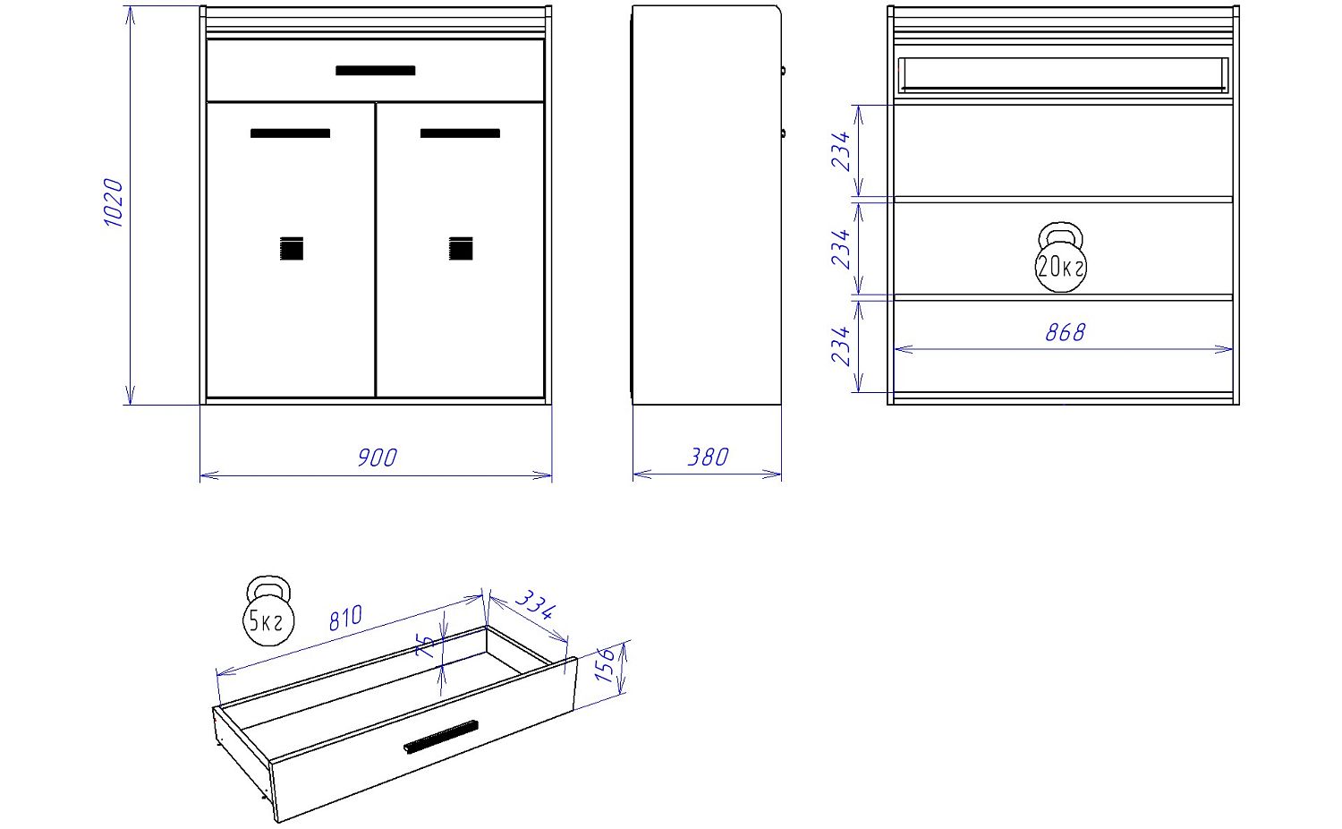 Тумба 900 ПМ-4 высокая, Мале (900*384*1020) Дуб галифакс белый, 50503