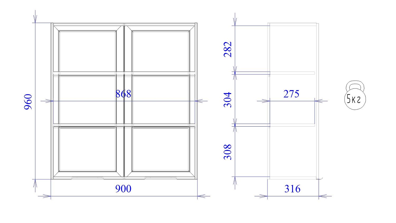 Шкаф 960 ШСТ-90, Ватель (900*316*960) Черный, 23371