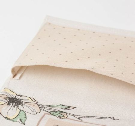 Кармашек текстильный "Цветы"  2 отделения (20*41) Бежевый, 4624840
