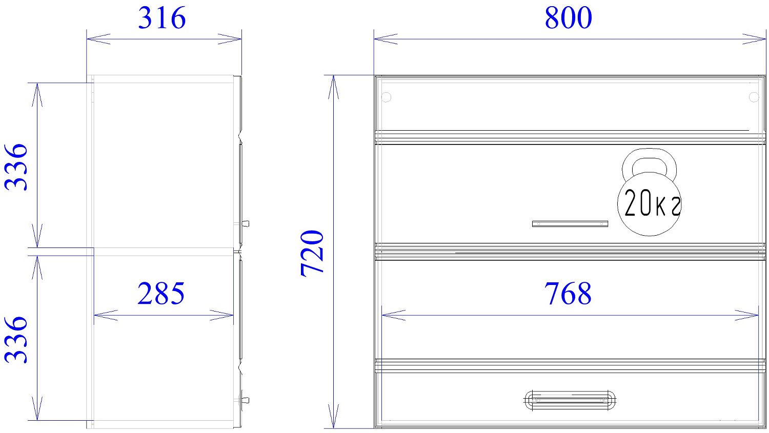 Шкаф горизонтальный ШГ-80Г, Канзас (800*320*720) Капучино Софт, 20926