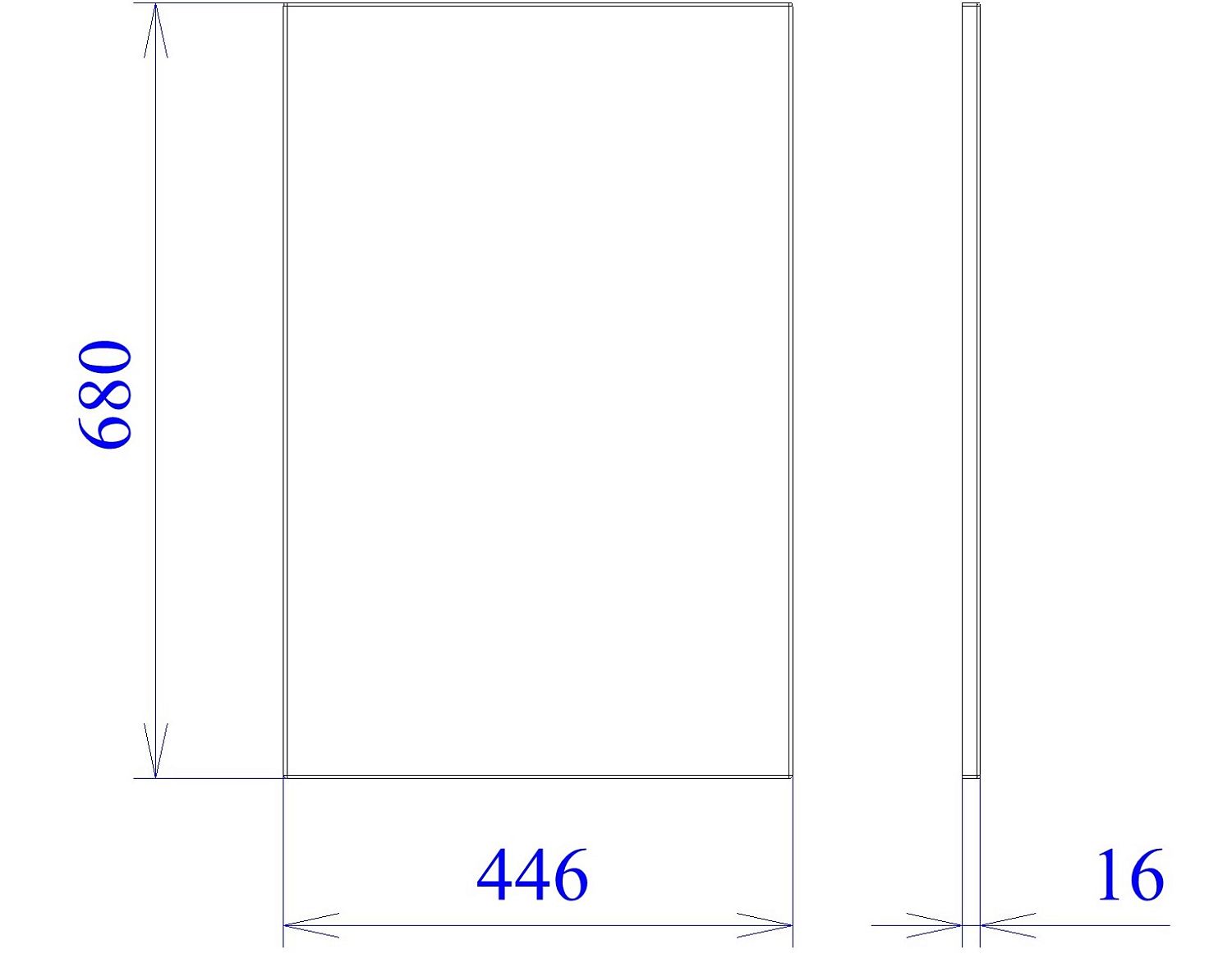 Фальш панель ФП-45, Женева (446*16*680) Белый матовый, 22423