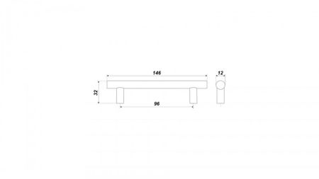 Мебельная ручка, RR002BL.5/96