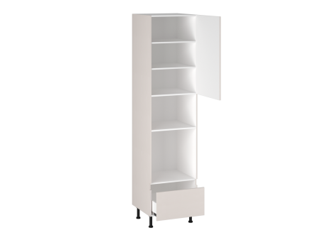 Шкаф-пенал 960 П-1 бока МДФ, Виста (600*586*2456) Экокожа Белый, 26281