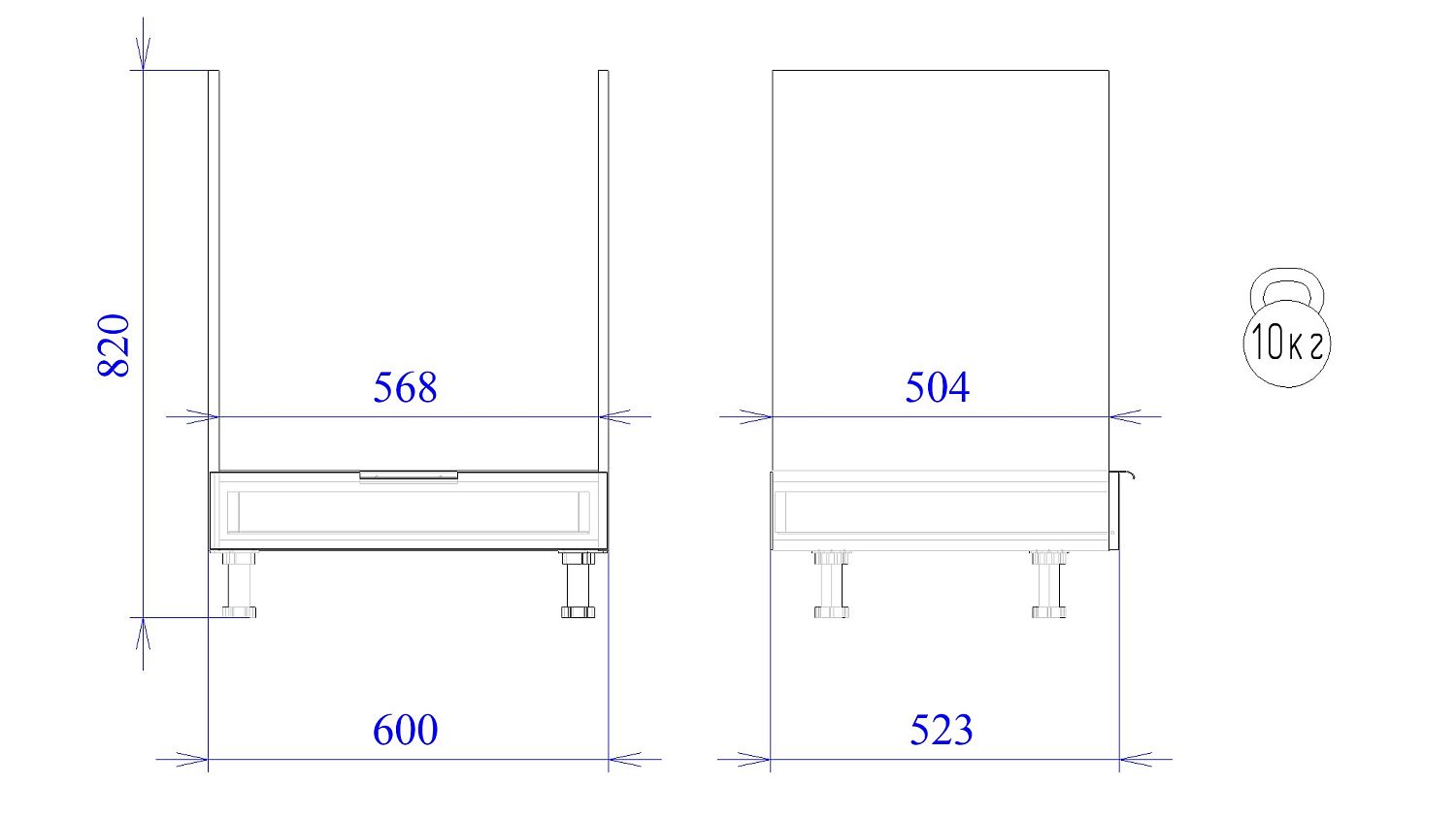 Стол под духовой шкаф СД-60, Монза (600*523*820) Экокожа Бежевый, 23125