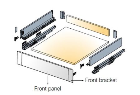 Соединитель фронтальный для ящиков Tekform slimline 70 мм, белый арт.655-8065-150-00, 655-8065-150-00