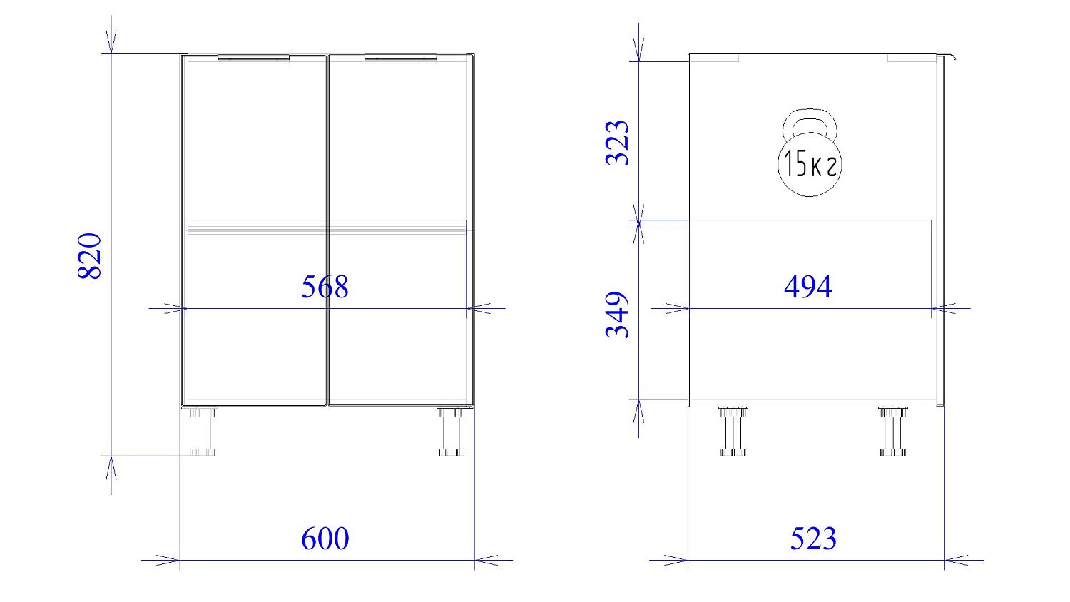 Стол 2-х дверный С-60, Монза (600*523*820) Экокожа Бежевый, 23106