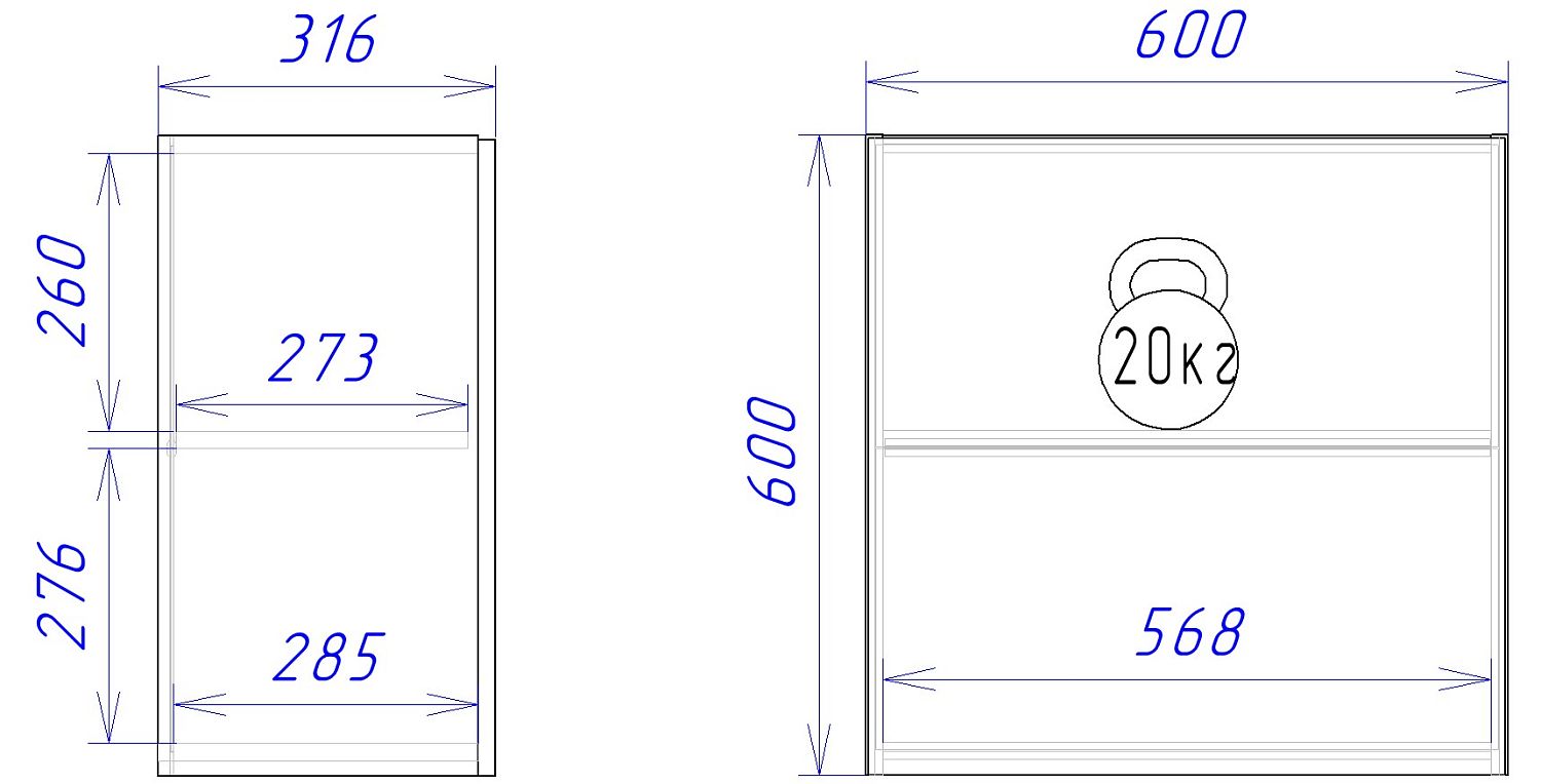 Шкаф под вытяжку ШВ-60 (600), Женева (600*316*600) Дуб Палермо, 21975