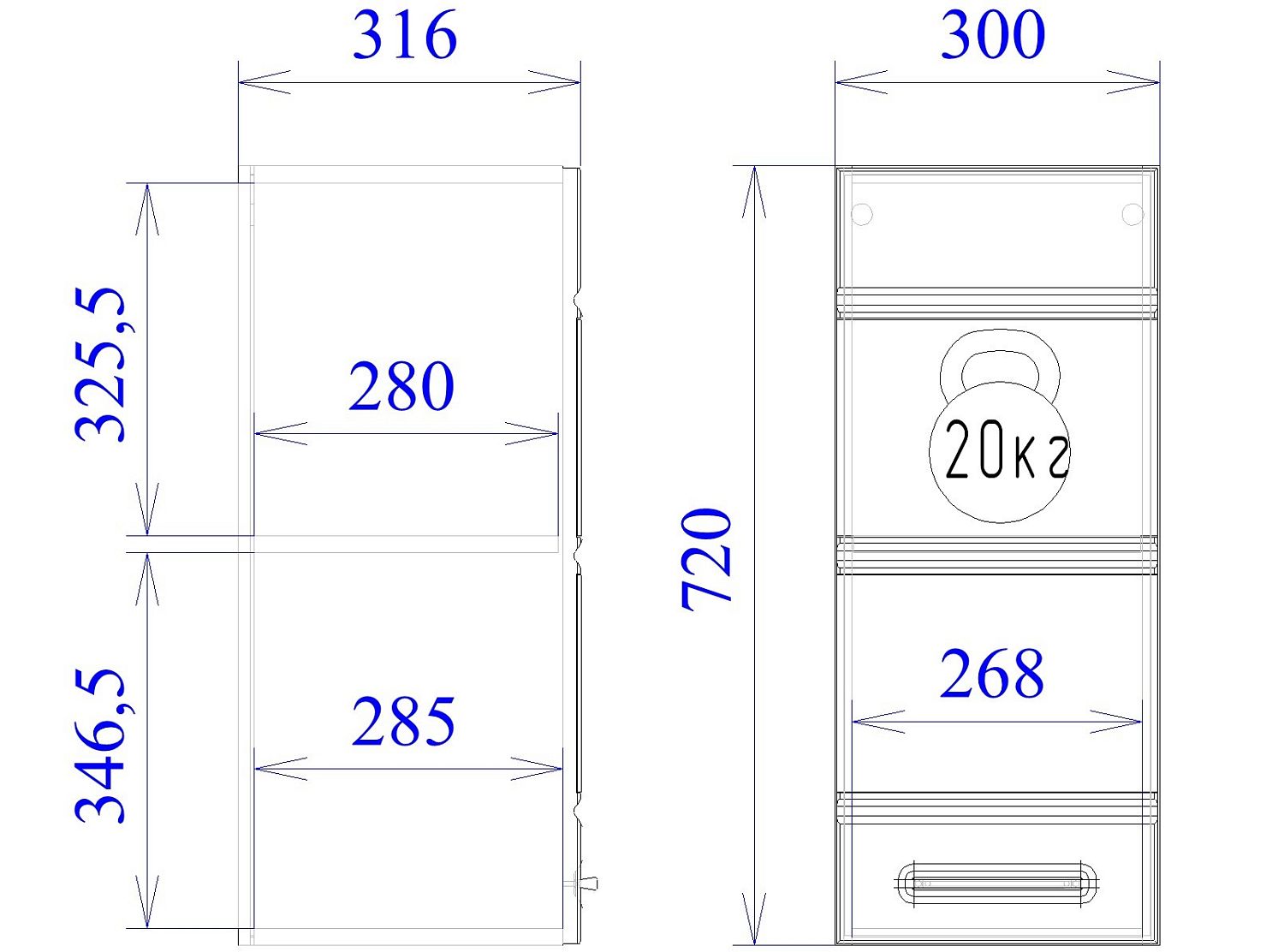 Шкаф ШГ-30, Канзас (300*320*720) Капучино Софт, 20920