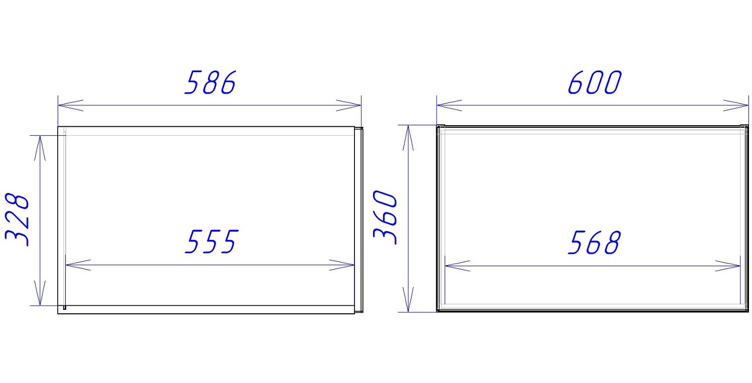 Шкаф АГ-60, Женева (600*586*360) Дуб Палермо/Синий матовый, 22529