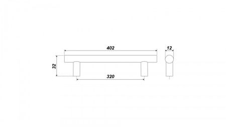 Мебельная ручка, RR002W.5/320